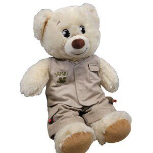 Tan Cream Build a Bear BAB Safari Vest‎ and Pants Teddy Bear Plush Animal 15"